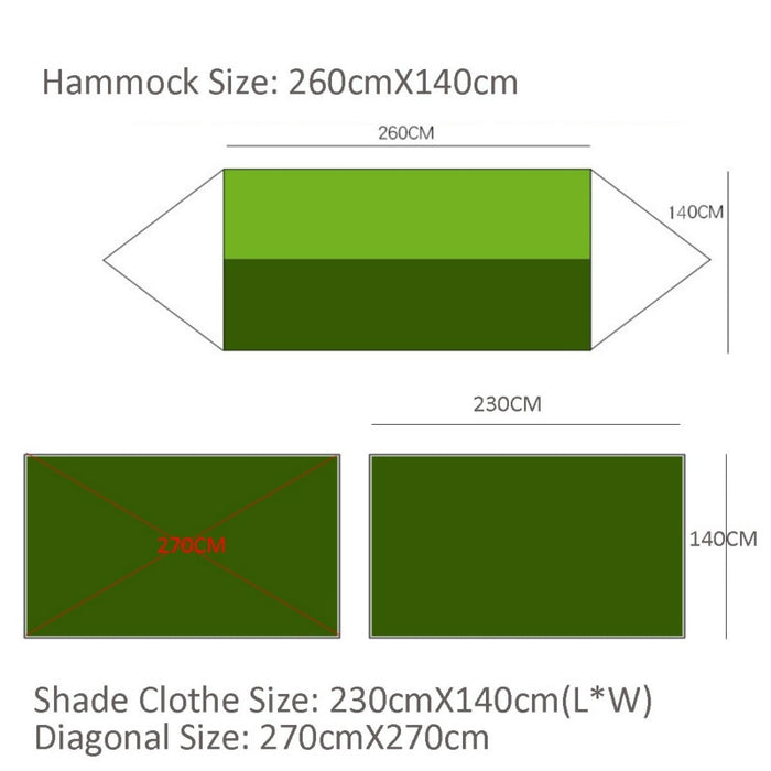 Portable Hanging Hammock w/shade